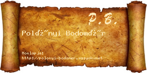 Polónyi Bodomér névjegykártya